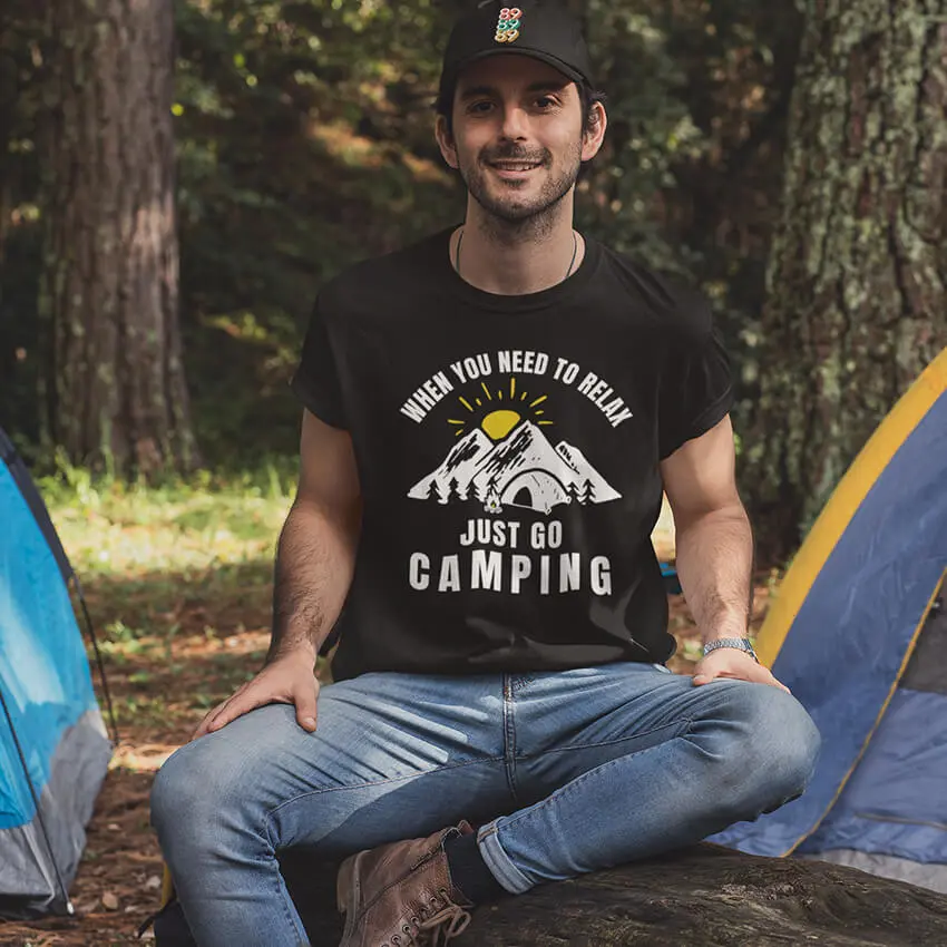 мъжка тениска just go camping