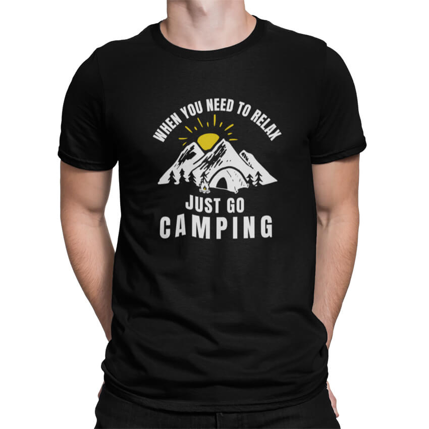 тениски с щампи мъжка тениска just go camping