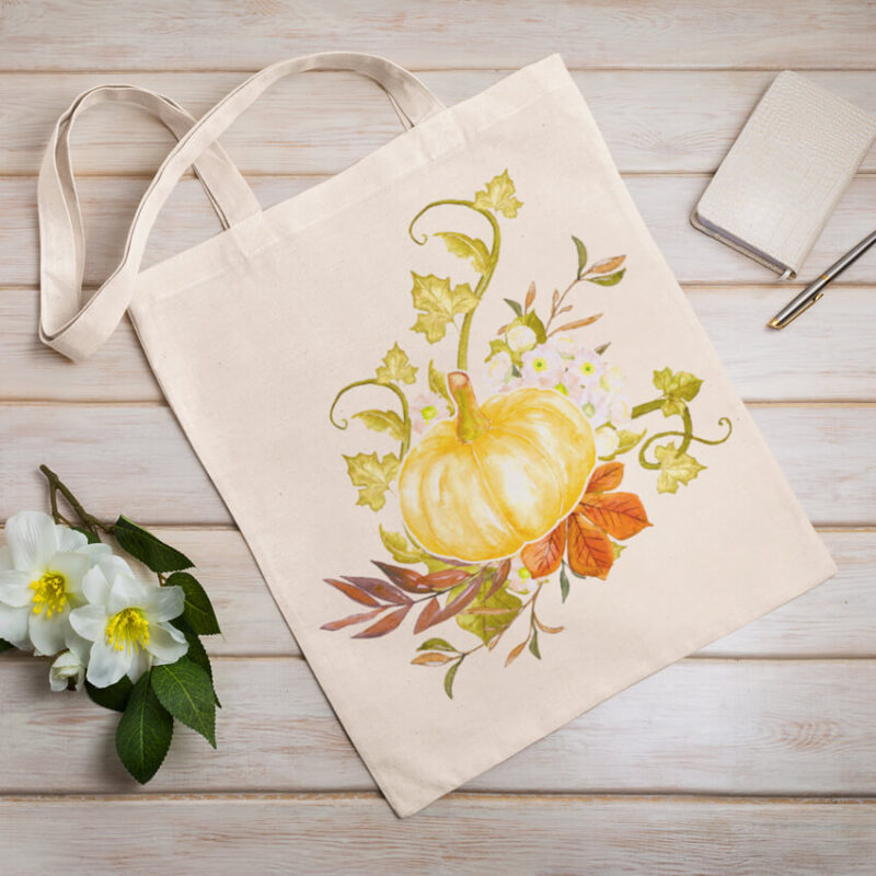 еко чанта с щампа тиква еко чанти