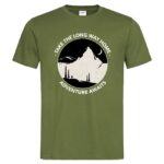 мъжка тениска с щампа за планина adventure awaits