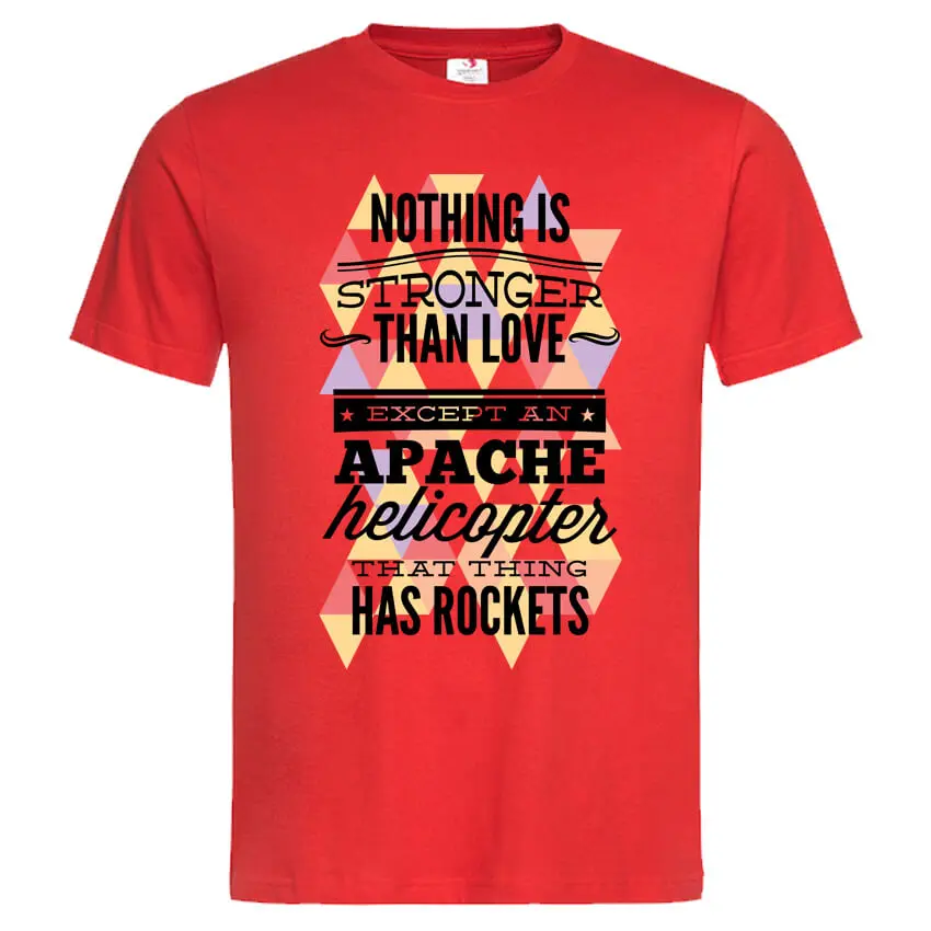 мъжка тениска Apache Helicopter тениски със забавни надписи