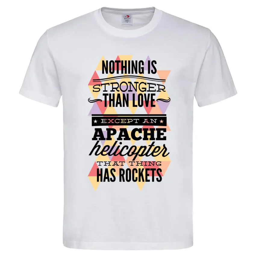 мъжка тениска Apache Helicopter тениски със забавни надписи
