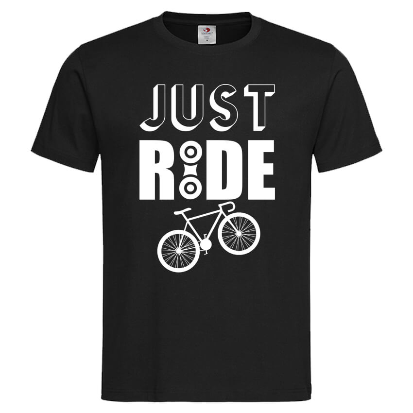 мъжка тениска с надпис just ride