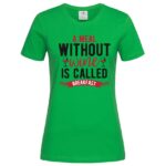 дамска тениска с надпис without wine