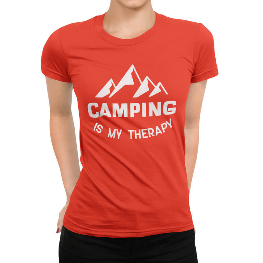 Дамска Тениска Camping Is My Therapy