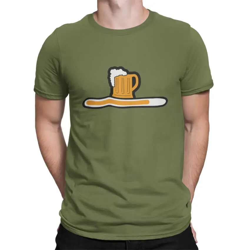 мъжка тениска с щампа beer loading