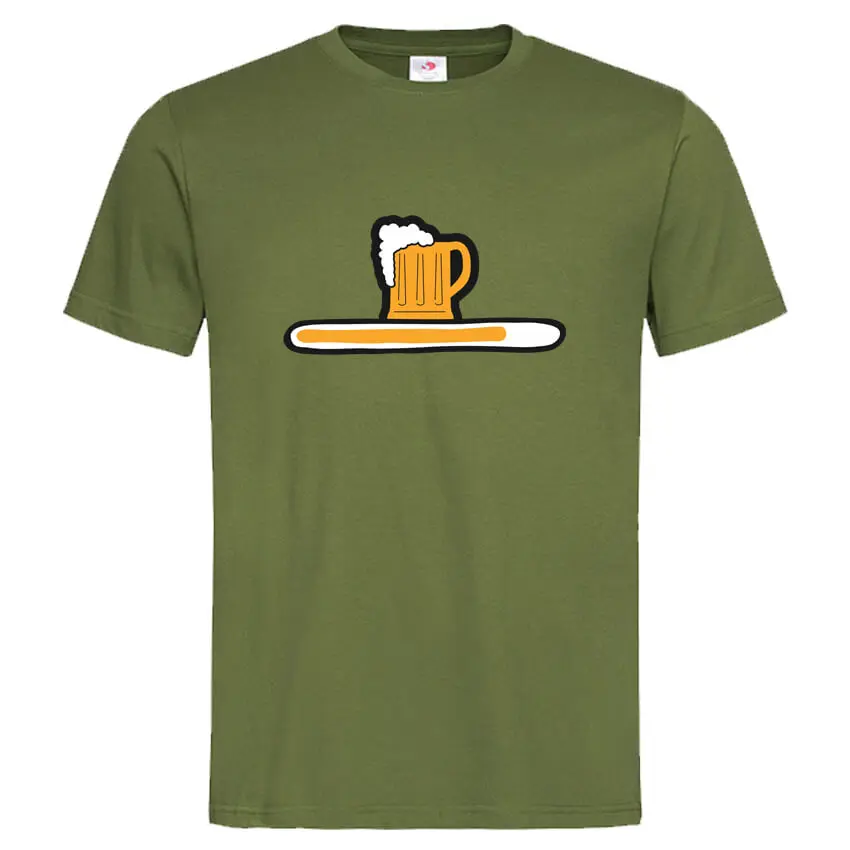 мъжка тениска с щампа beer loading