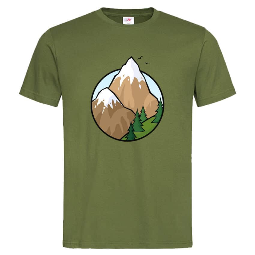 мъжка тениска с щампа планински приключения