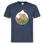 мъжка тениска с щампа планински приключения