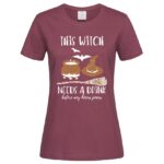 дамска тениска с надпис this witch needs a drink