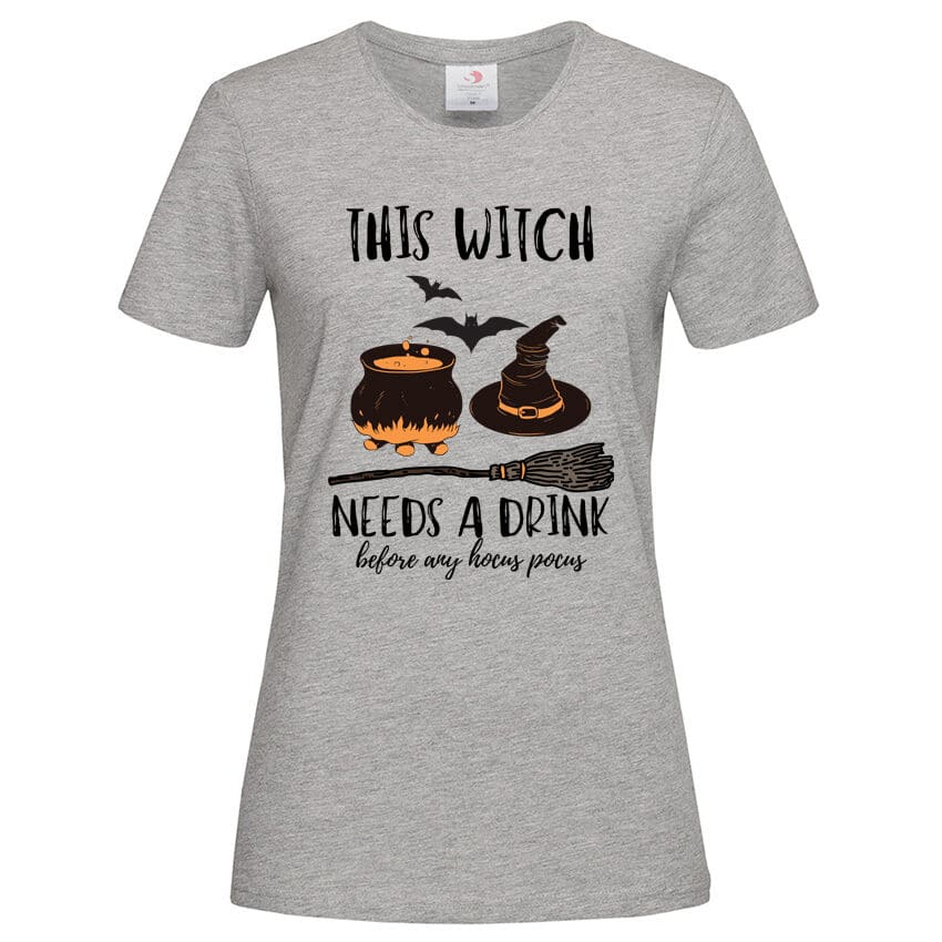 Дамска Тениска This Witch Needs a Drink (Сив, L)