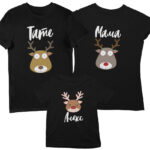комплект семейство еленчета коледни тениски с щампа
