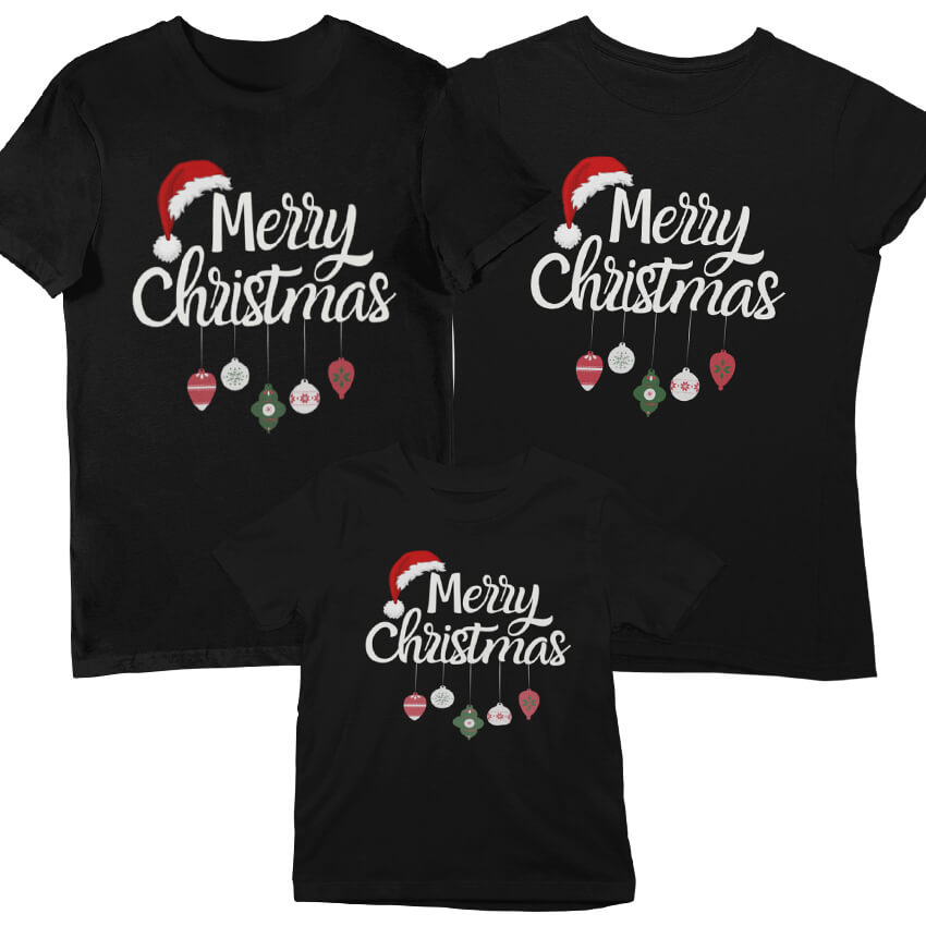 комплект merry christmas коледни тениски с щампа