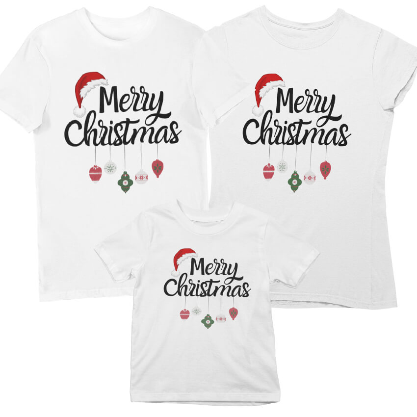 комплект merry christmas коледни тениски с щампа