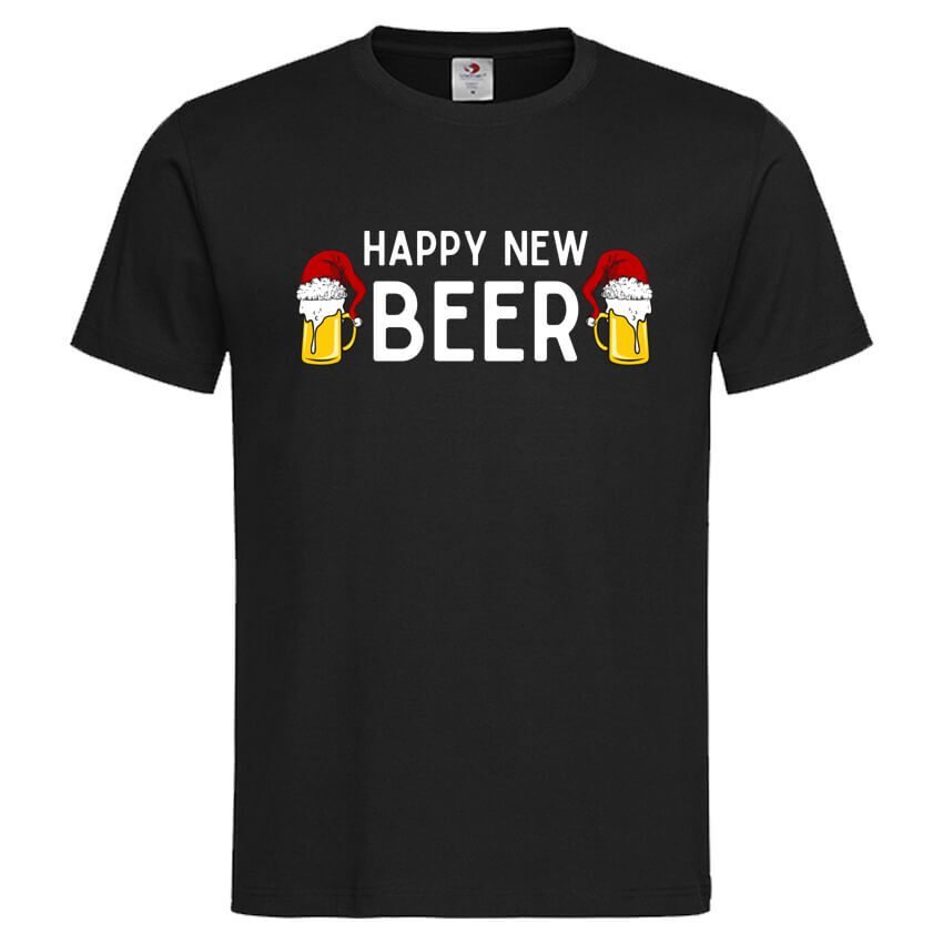 Мъжка Тениска Happy New Beer (Черен, М)