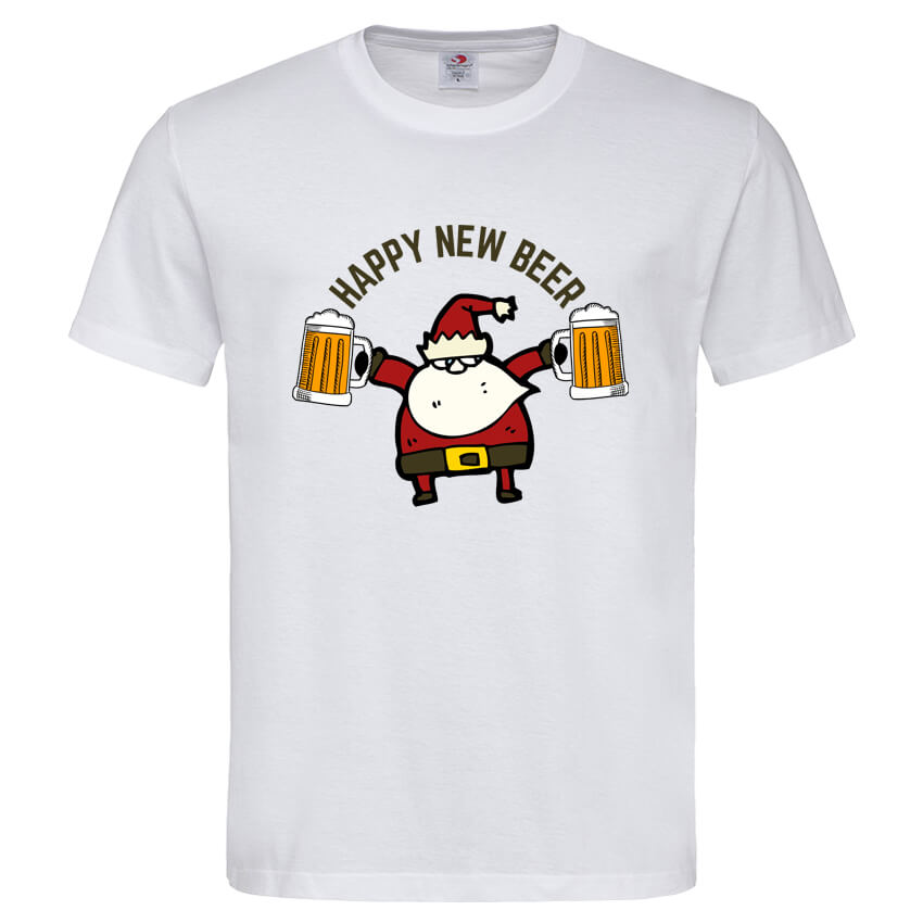 мъжка тениска с щампа santa beer коледни тениски