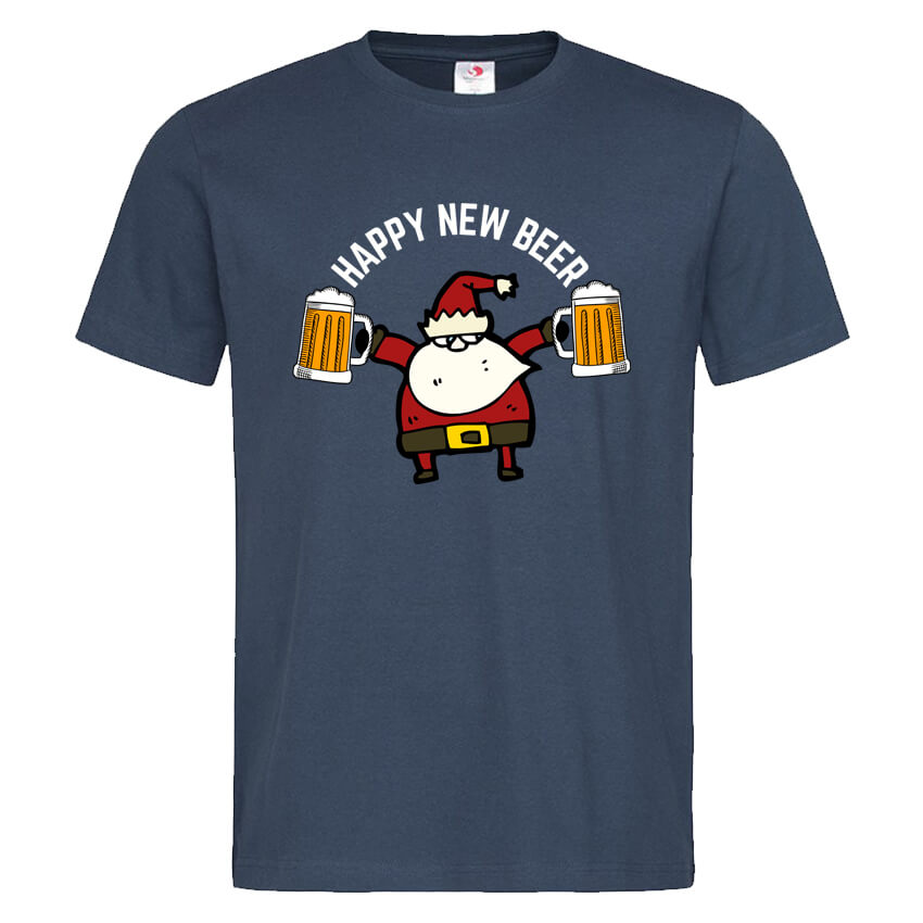 мъжка тениска с щампа santa beer коледни тениски