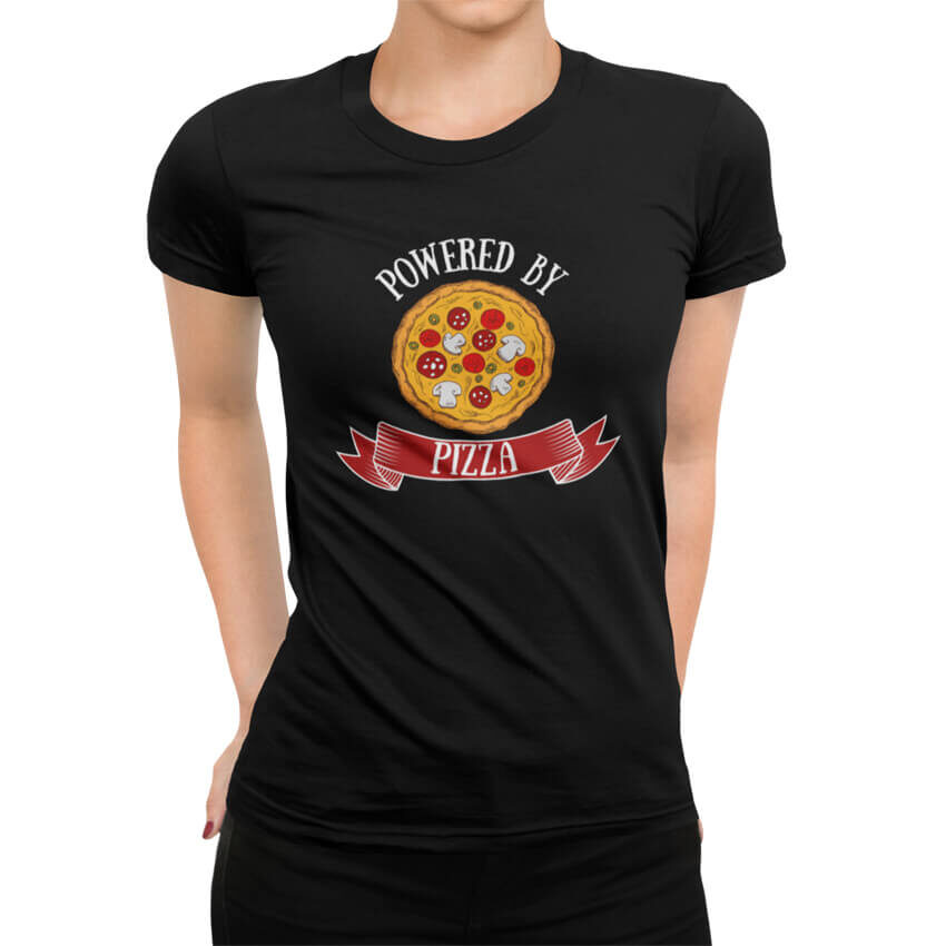 Дамска Тениска Powered By Pizza