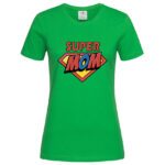 дамска тениска с щампа super mom
