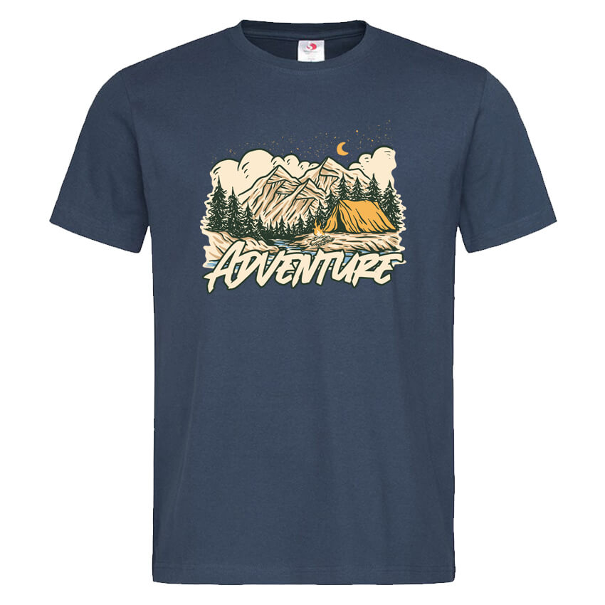 мъжка тениска с щампа adventure тениски за планина