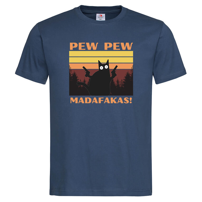 Мъжка Тениска Pew Pew Madafakas (Войнишко син, L)