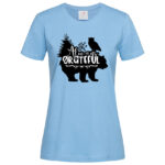 дамска тениска с надпис и щампа за планина