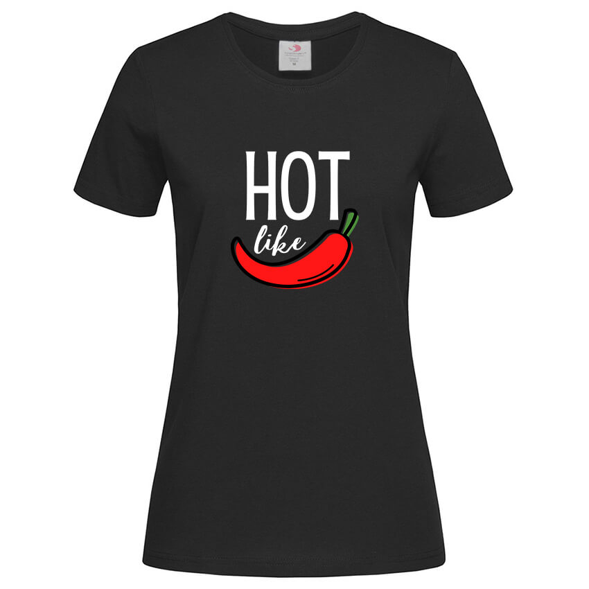 Дамска Тениска Hot (Черен, M)