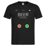 мъжка тениска с щампа the beer is calling