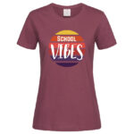 дамска тениска с щампа school vibes