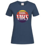 дамска тениска с щампа school vibes