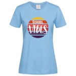 дамска тениска с щампа school vibes