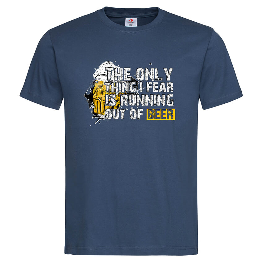 мъжка тениска running out of beer