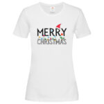 дамска тениска с щампа merry christmas inamood bg
