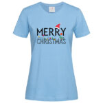 дамска тениска с щампа merry christmas inamood bg