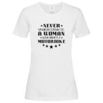 дамска тениска с надпис motorbike woman