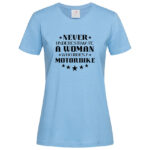дамска тениска с надпис motorbike woman