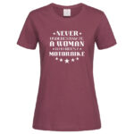 дамска тениска с надпис motorbike woman