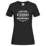 дамска тениска с надпис motorbike woman