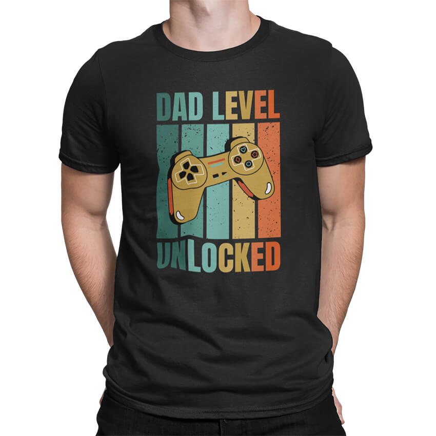 Мъжка Тениска Dad Level Unlocked