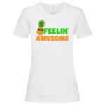 дамска тениска с щампа feelin awesome летни тениски