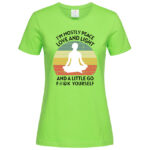 дамска тениска с щампа love and light тениски йога