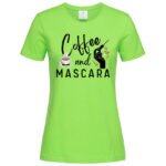 дамска тениска с щампа coffee and mascara