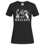 дамска тениска с щампа coffee and mascara