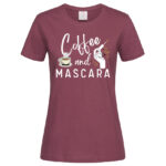 дамска тениска с щампа coffee and mascara