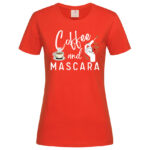 дамска тениска с щампа coffee and mascara