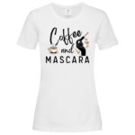 дамска тениска с щампа coffee and mascara