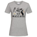 дамска тениска с щампа coffee and mascara