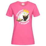 дамска тениска с щампа кралица в кухнята