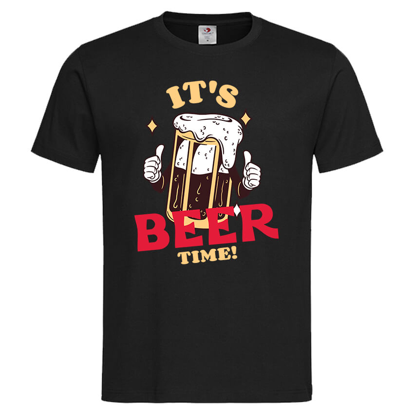 мъжка тениска с щампа beer time