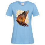 дамска тениска с щампа wolf